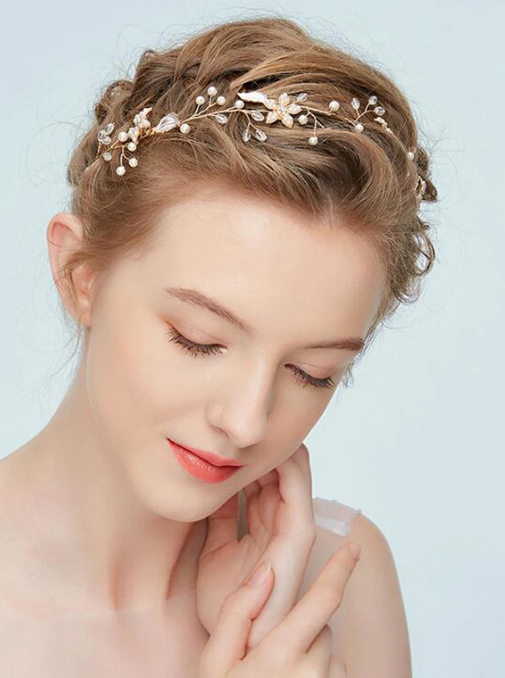 Женский головной убор со стразами свадебный аксессуар для волос с золотыми