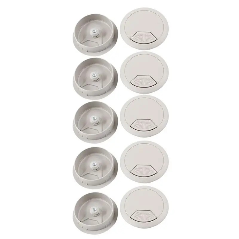 Стол для компьютера серый пластик 50 мм Диаметр втулка кабеля отверстие крышка 20