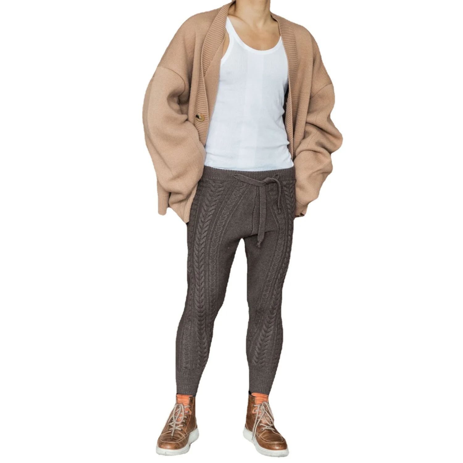 

2021 Youth Straight Tether Mid-Waist Casual Pants Men's Sports Casual