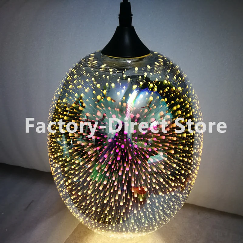 Современная 3D красочная подвесная стеклянная лампа в скандинавском стиле со