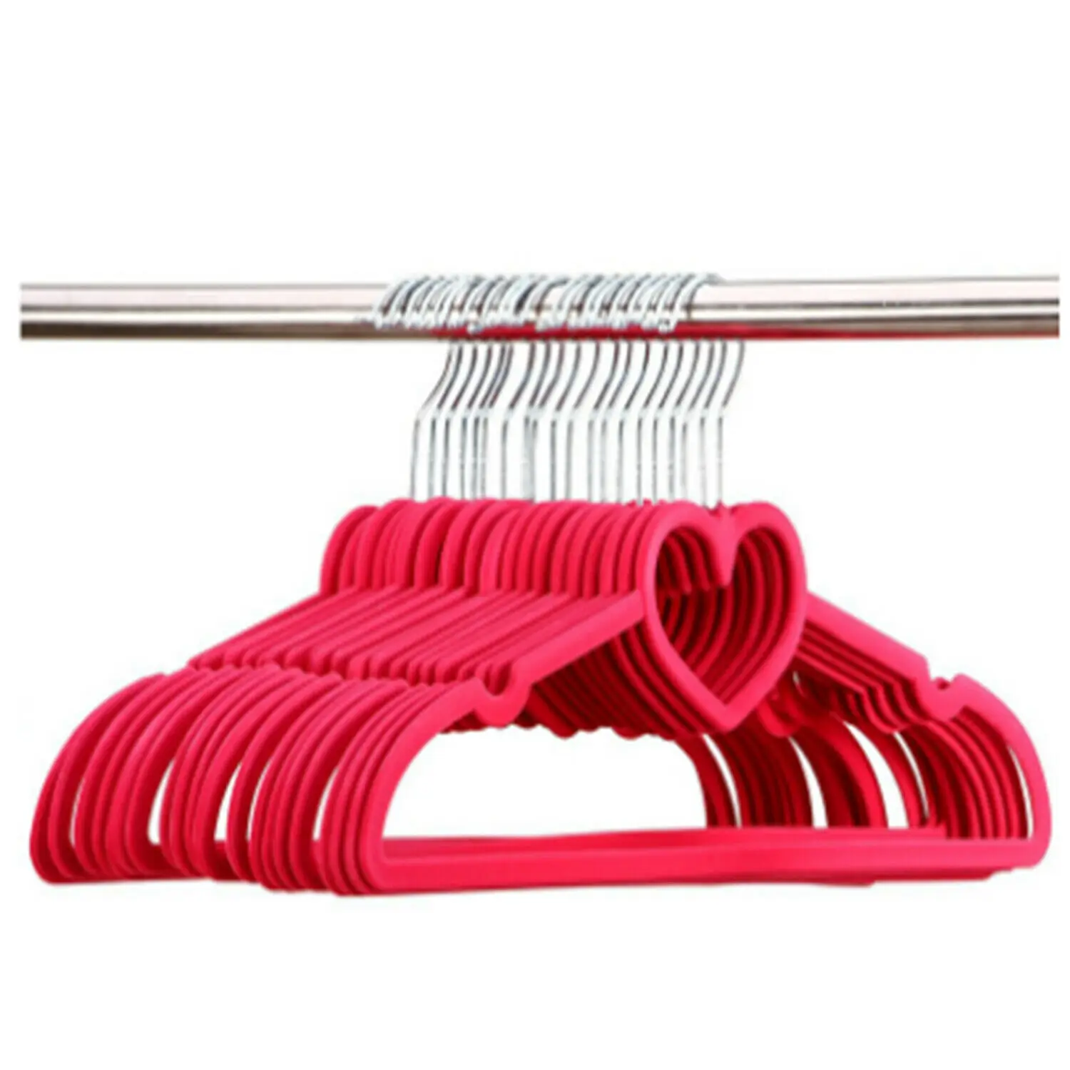 

10PCS Coloured Velvet Coat Hangers Clothes Pants Closet Nonslip Colorful Space Saving