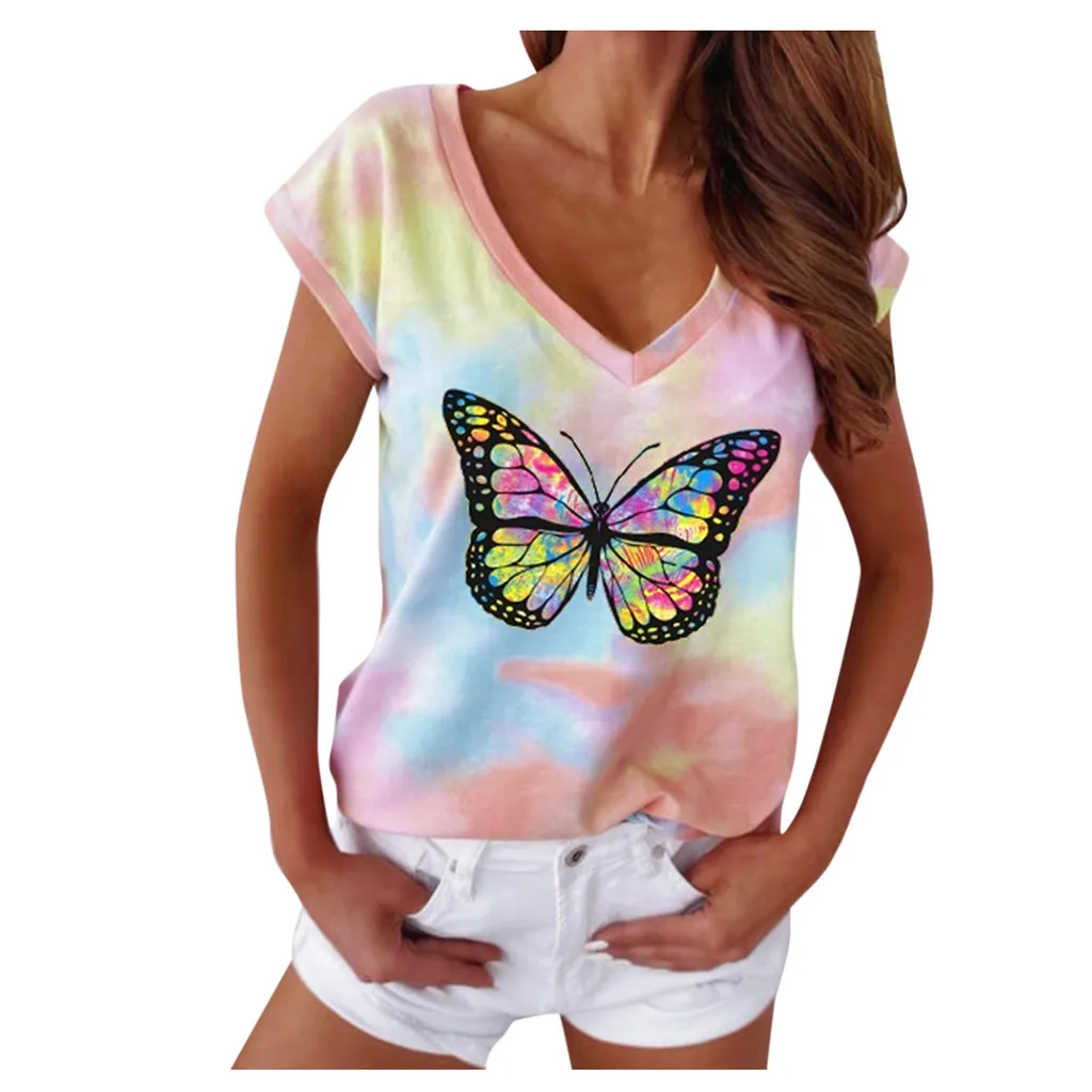 Новинка 2020 женская летняя футболка с v образным вырезом короткий рукав галстук