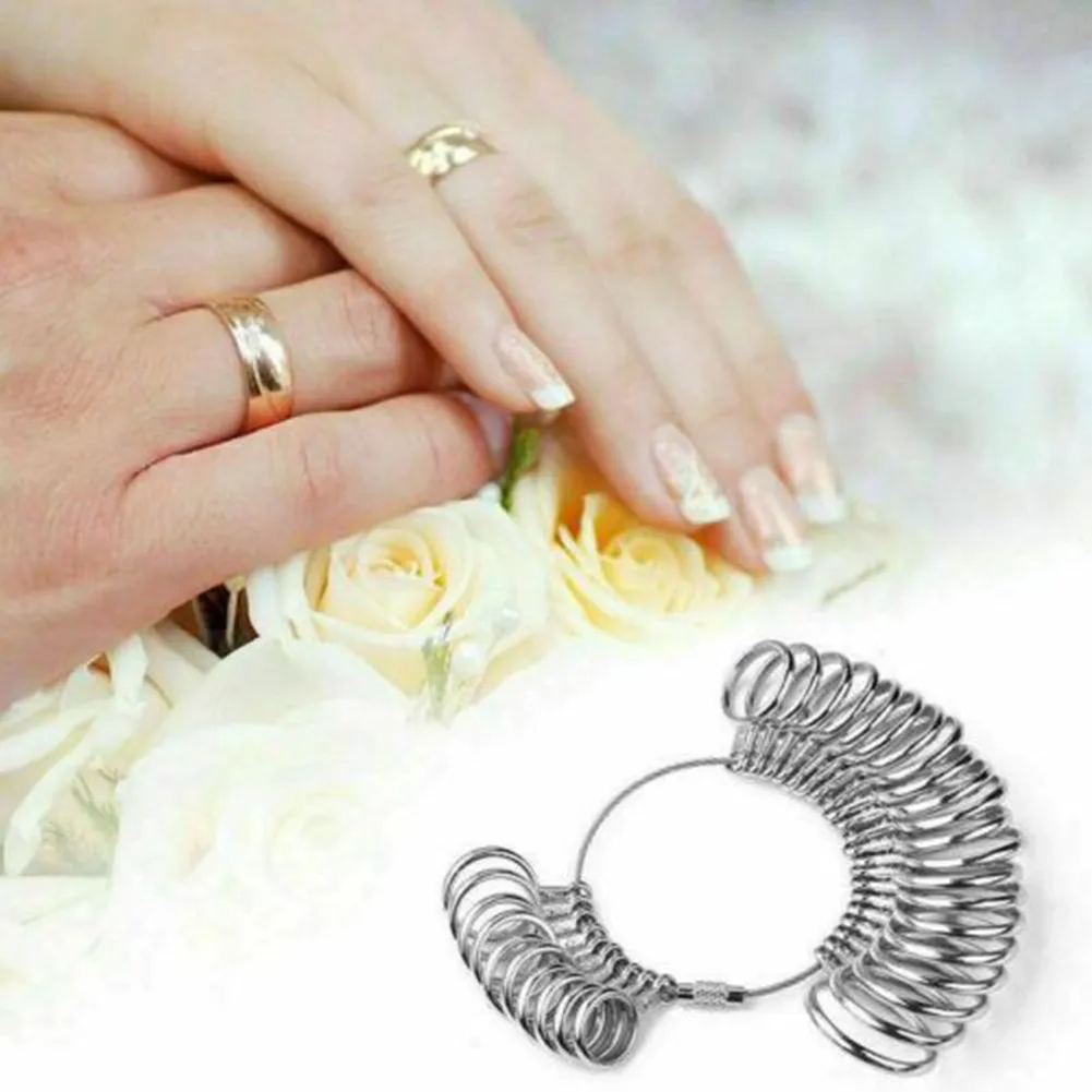 

Metal Ring Sizer Stick Mandrel Finger Gauge Sizing Measure Stick Standard Tool Ring Kit Jewelry Making Tweezers