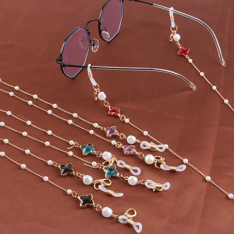 Цепочка для очков чтения в минималистичном стиле с квадратными бусинами |