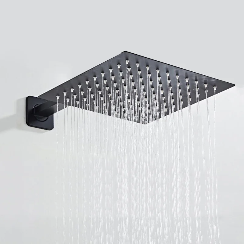 

Stainless steel Black Bathroom Ultrathin 2 mm Rain Shower Head 8/10/12 Inch Wall & Ceiling Square & Round Rainfall Shower head