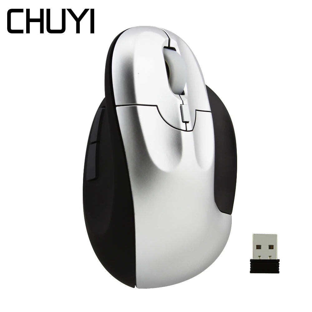 2 4G Беспроводной вертикальный Мышь Перезаряжаемые эргономичные компьютерные Mause