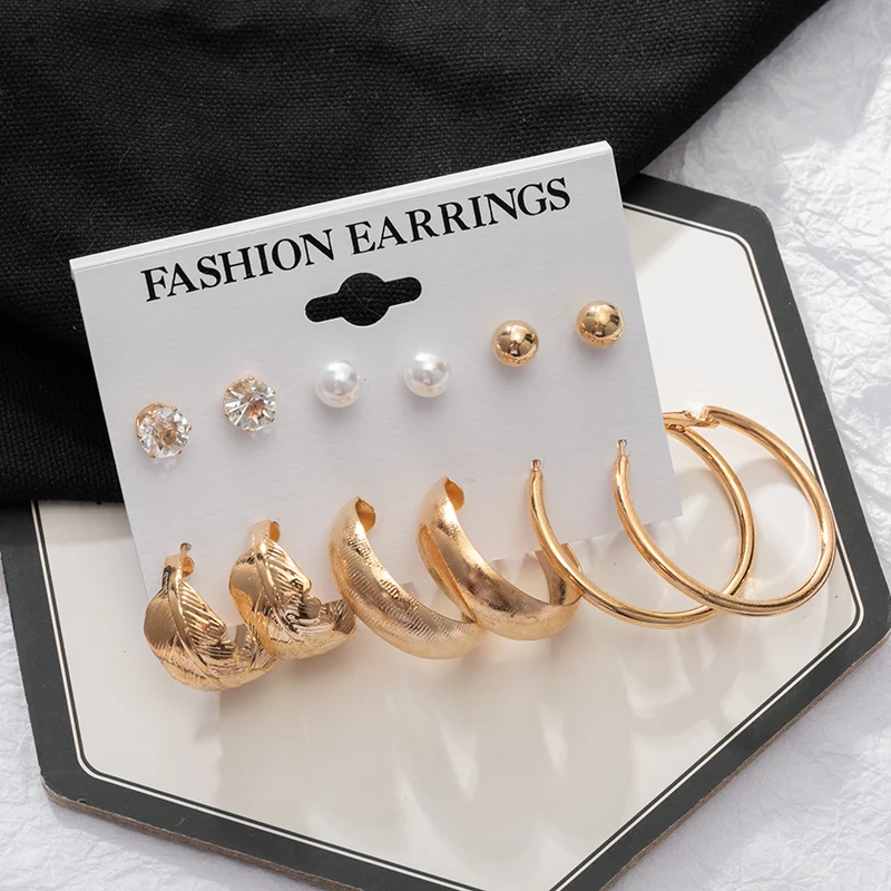 Винтажные серьги-кольца для женщин женские массивные геометрические висячие с