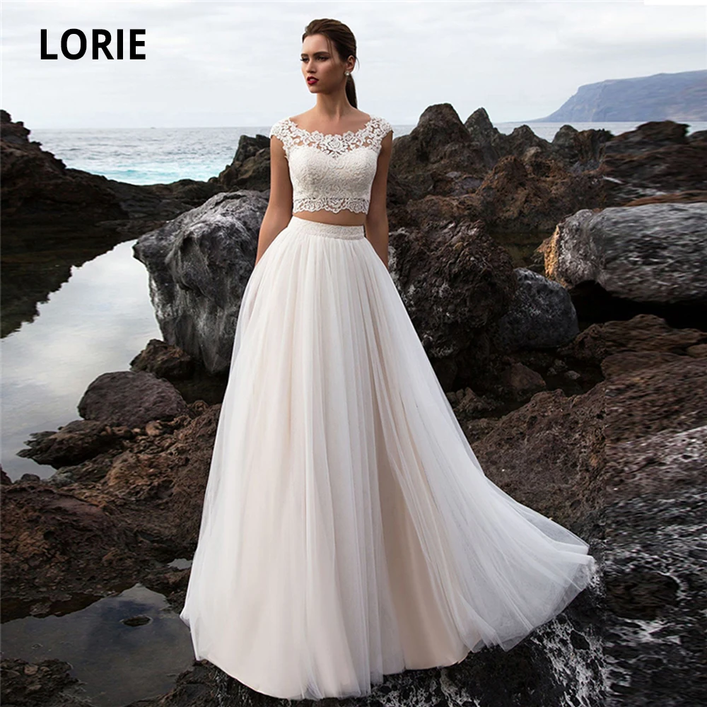 LORIE свадебное платье из двух частей цвета шампанского кружевные аппликации