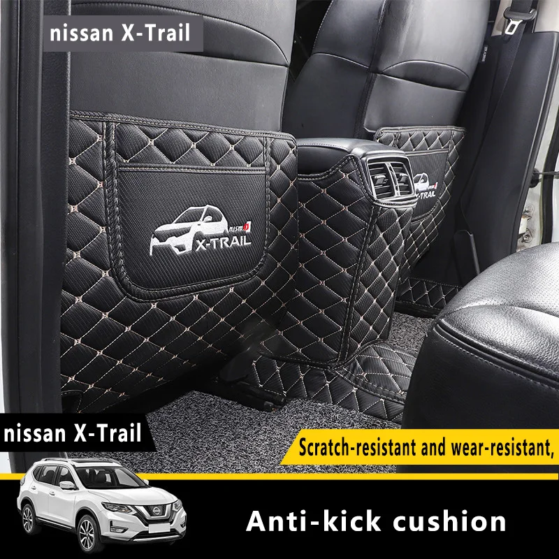 For Nissan X-Trail 2019 Car Seat Back PU Leather Protector Dust-Proof Kick Mat Protect From Mud Dirt Waterproof Child Pad | Автомобили и
