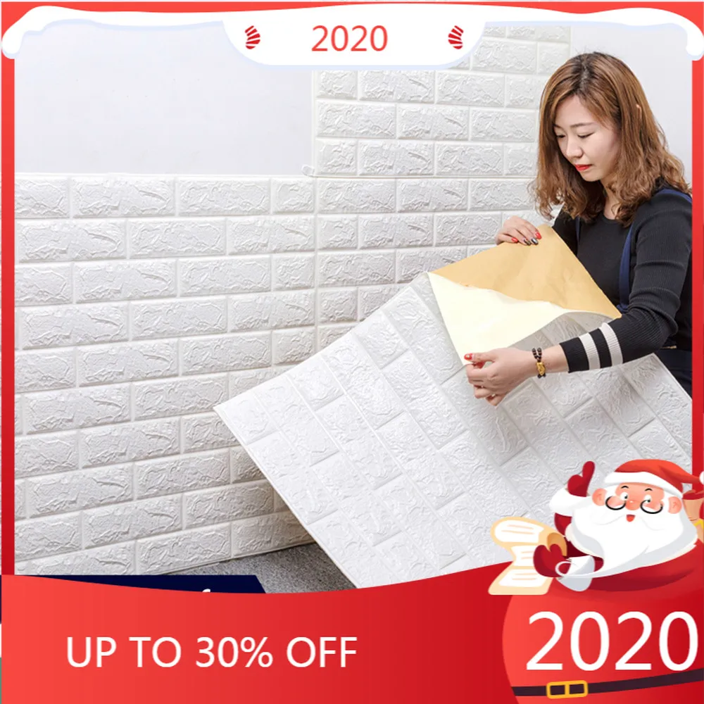 

10PCS 3D Brick Wall Stickers Living Waterproof Foam Room Bedroom bedroom decor DIY Adhesive Wallpaper Art home Wall Decals