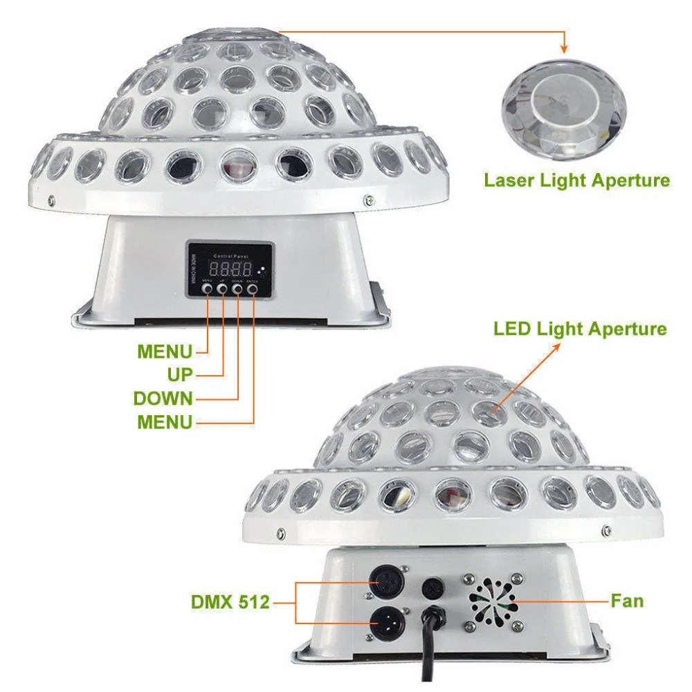 AUCD пульт DMX Gobo RG лазерные огни смешанные RGB полный колоер светодиодный диско хрустальный шар лампа Рождество DJ домашние вечерние шоу сценическое освещение MB