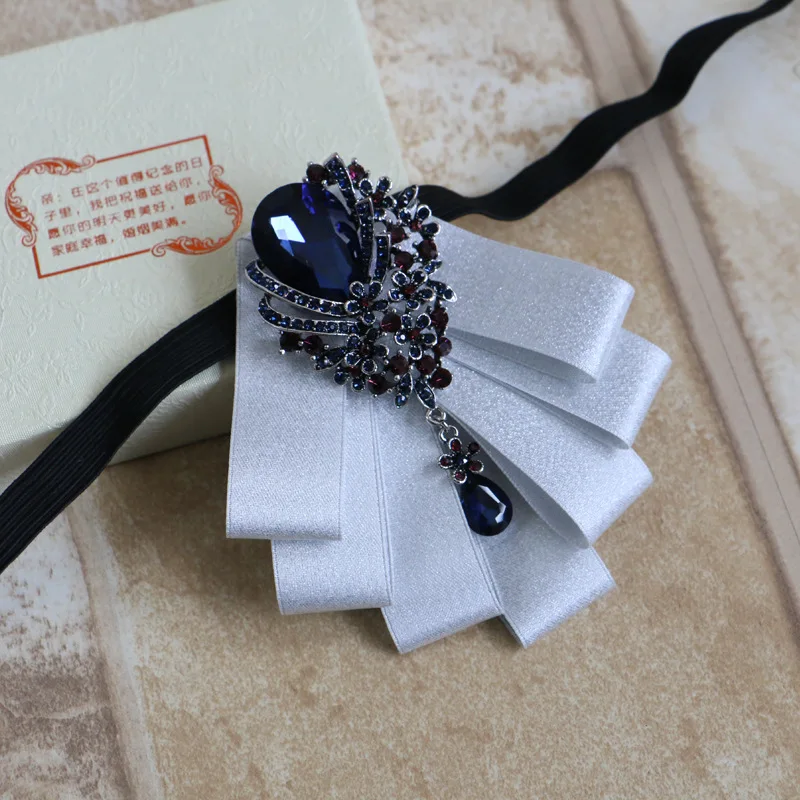 Я-Remiel высокое Класс ткань стразы брошь для галстука-бабочки приколотым цветком