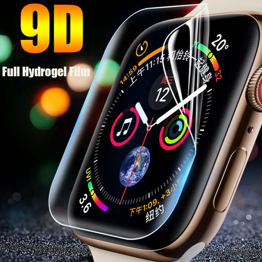 9D полное покрытие мягкая защитная пленка TPU для iWatch Apple Watch серии 2/3/4/5 38 мм 42 40 44