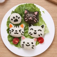 80hot1 set sushi mold cute easy to clean pp creative cat shape sushi maker for home