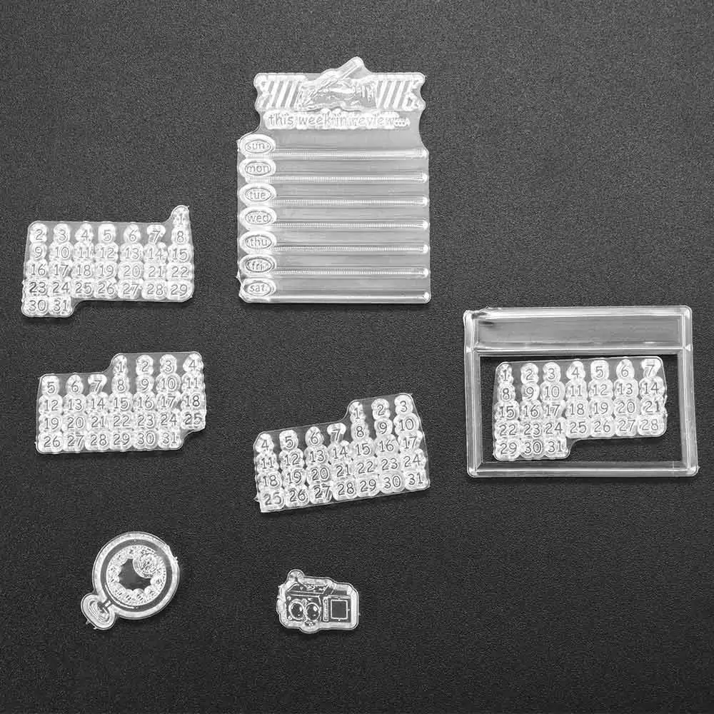 

Transparent Silicone Stamps Calendar Clear Stamp Planner For Seal Block Journaling DIY Scrapbooking And Photo Album Decoration