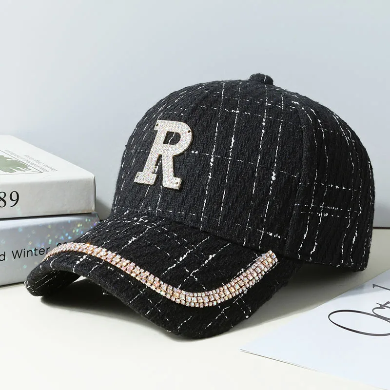 

2021 Spring Women Baseball Cap Letter R Lady Casual Cap Stripe Hat Girls Autumn Female Fashion Sunhat Outdoor Cotton Hip Hop Hat