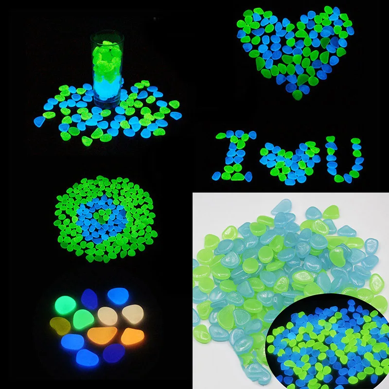 100 шт./упак. светящийся камень аквариум светится в темноте Галька для декора|Чехлы