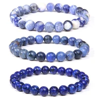 fashion men beaded bracelet natural stone lapis lazuli tiger eye beads stretch bracelet round agates bracelet jewelry for women