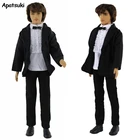Белая рубашка + черные длинные брюки пальто в западном стиле Одежда для Кена мальчика куклы Одежда для Барби бойфренда мужчин Кен мальчиков