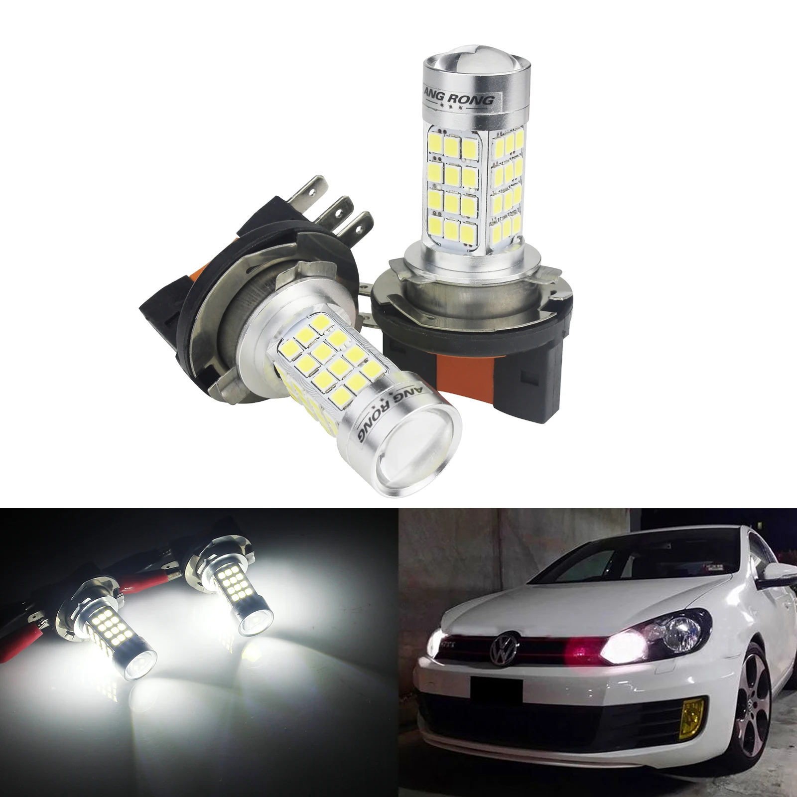 

ANGRONG 2x H15 64176 Bulbs SAMSUNG LED Daytime Running Light For VW Golf GTI MK6 MK7 2008+