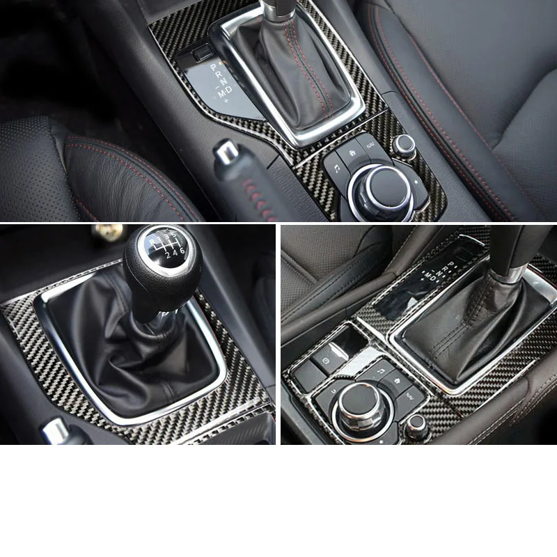 Lsrtw2017 углеродного волокна переключения передач автомобиля Панель Планки для mazda 3