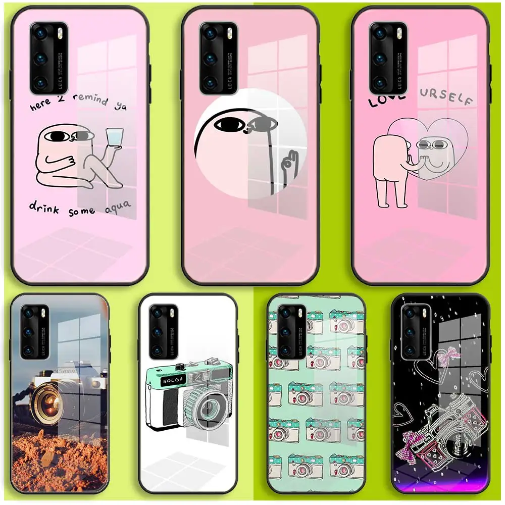 

Case For Samsung A10 A12 A13 A14 A20 A30 A31 A32 A33 A34 A51 A52 A53 A54 A70 A71 A72 A73 Balck Glass Cover Funny camera