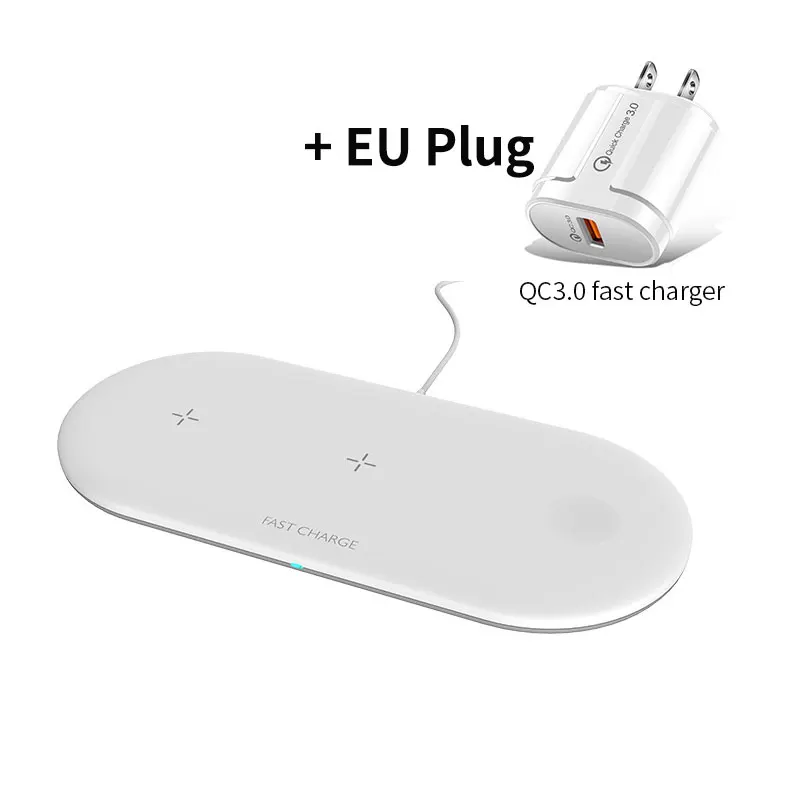 

10W Qi Wireless Charger Pad For iPhone 11 Pro XS 8 Samsung Note 10 S10 Wireless Charging Station For Apple Watch 6 5 AirPods Pro