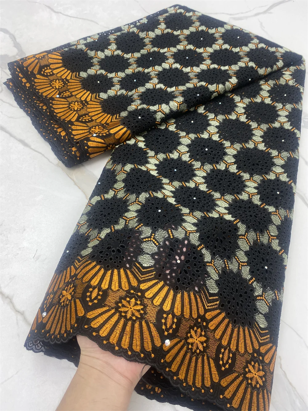 Кружевная швейцарская вуаль швейцарское кружево с камнями африканская