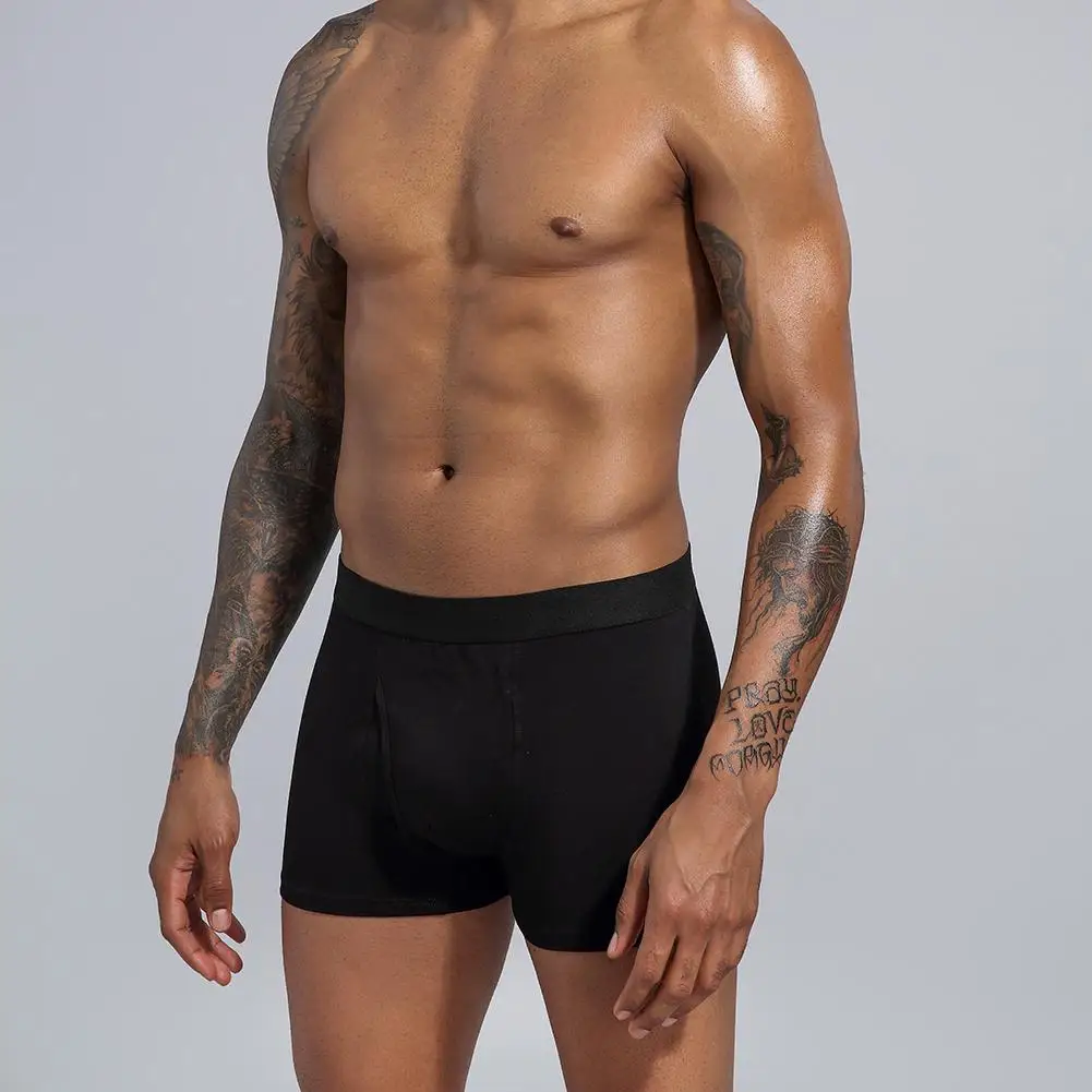 

men's Underwear 5Pcs Cotton Men Breathable Boxers Panties Shorts Elastic Solid Color Underwear Beach Briefs