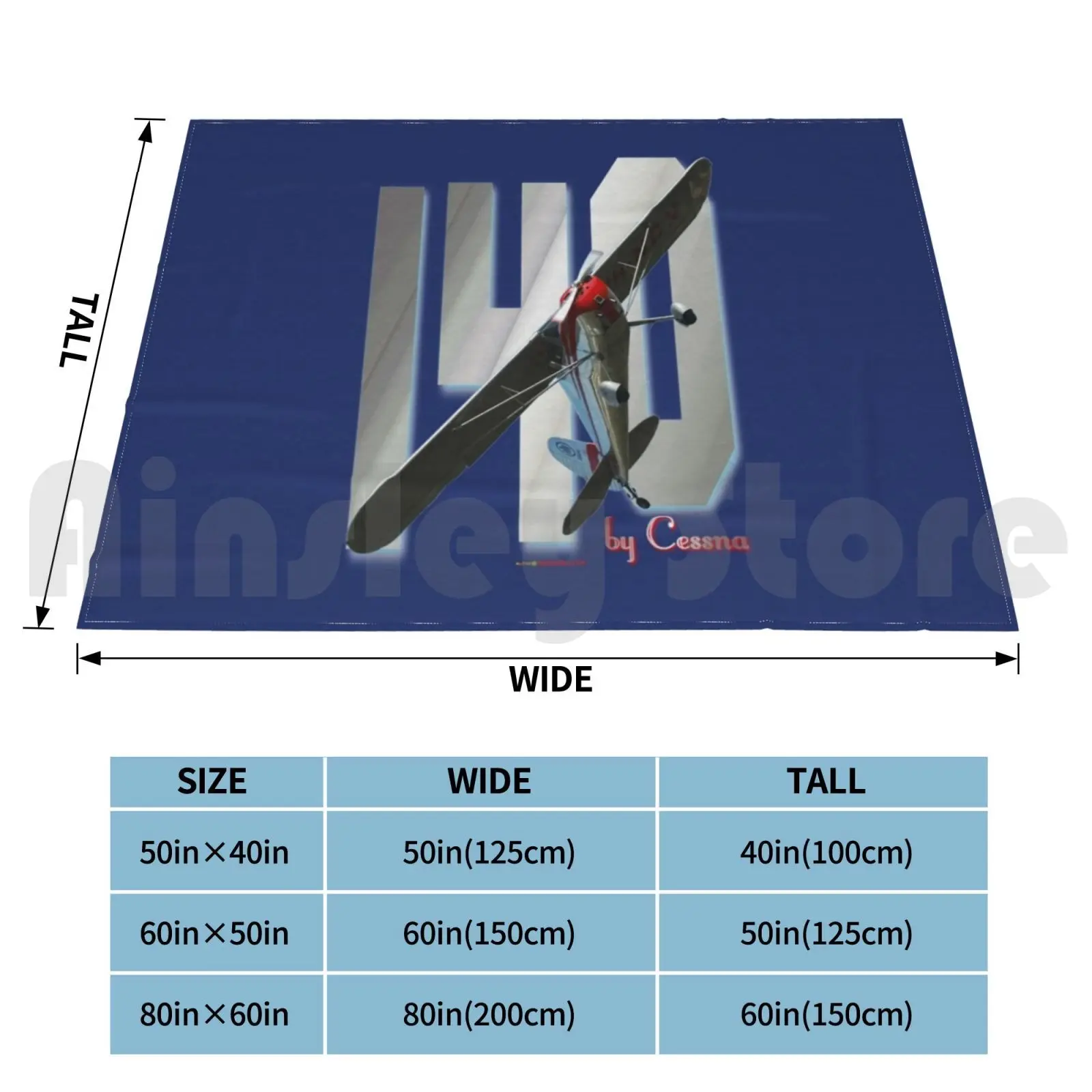 Cessna 140 Design-2 Одеяло для дивана-кровати Путешествия Самолет Авиация Летающий полет