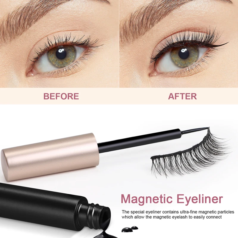 

3/5/10 Pairs Magnetic Eyelash set 3D Mink Eyelashes Waterproof Eyeliner Tweezer Magnetic False Eyelash Handmade lash Makeup Tool