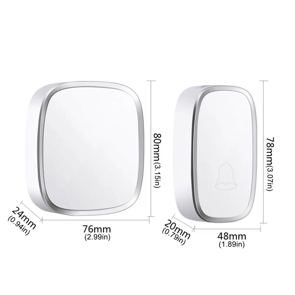 

Waterproof Doorbell Music Smart Door Bell Cordless Ring Dong Calling Sound Adjustment Stable Signal Rainproof Household Home