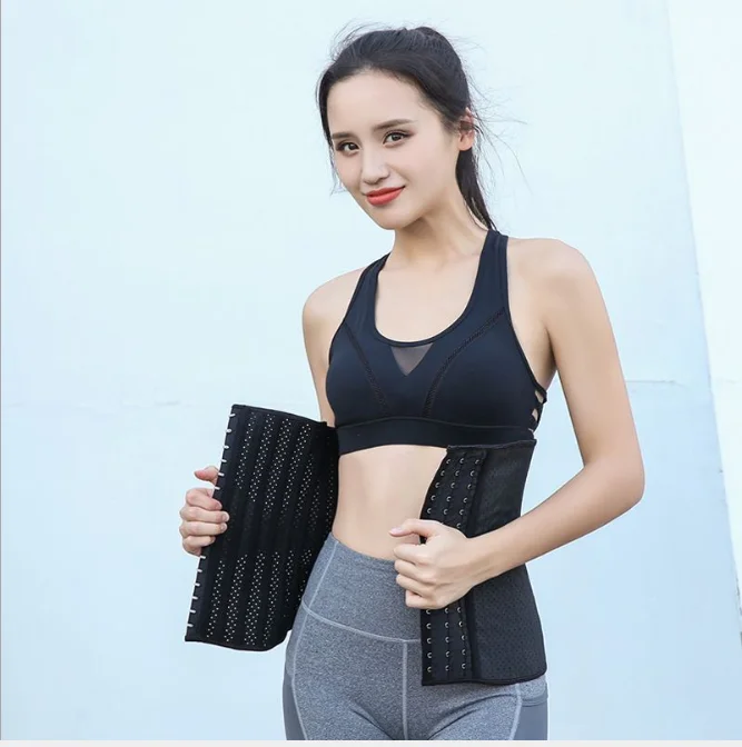 Латексный пояс для талии дышащий тренировочный с 25 стальными косточками