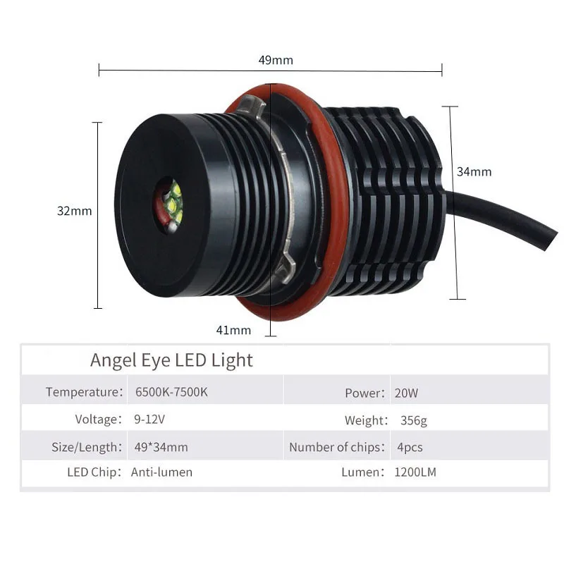

10W LED Car Angel Eye Lights Bulb Fit for BMW 1 5 7 Series E87 E39 E60 E61 E63 E64 E65 E66 E83 E53 Car LED Angel Eyes