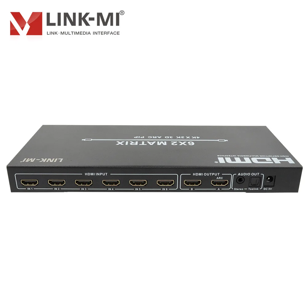 Фото LINK-MI 6x2 матрица 4K с двойной дугой 1x2 сплиттер 6x1 Hdmi переключатель домашнее видео для Blue-Ray 6 в 2 выхода HDMI матричный коммутатор №5