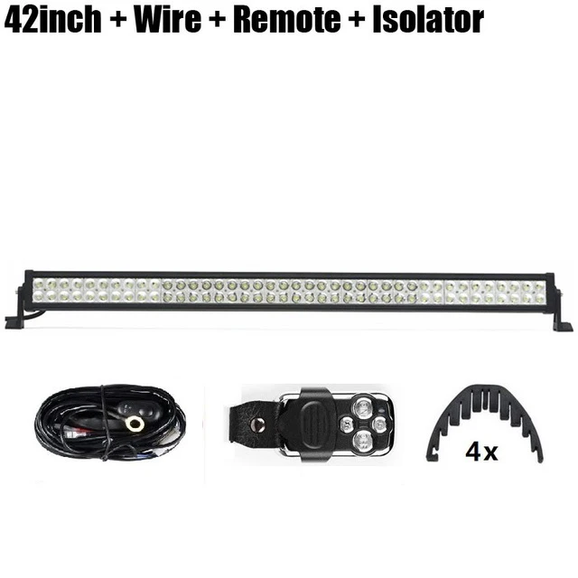 42in Remote Isolator 52 50 42 32 22 дюймов 300 Вт 288/240/180/120 Вт двухрядный прямой светодиодный светильник бар машина грузовик внедорожных Беспроводной дистанционного Управление монтажный комплект - Цвет: 42in Remote Isolator