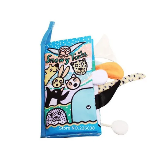 SZ04 Snowy Tails Детские игрушки, детские книги для раннего развития, тканевые книги для детей, Обучающие Развивающие книги, хвосты животных, динозавры SZ04 - Цвет: SZ04 Snowy Tails
