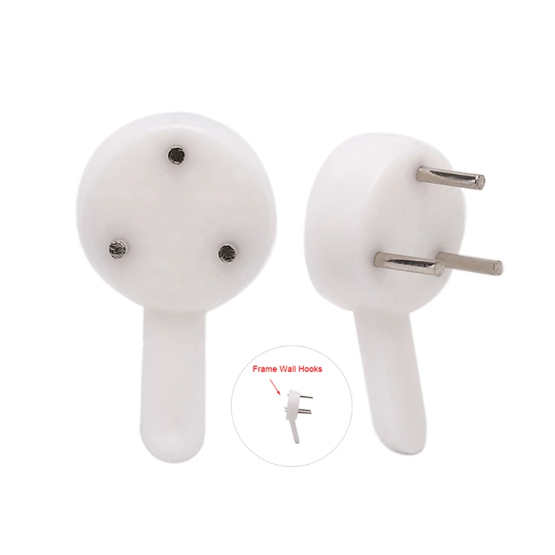 

Small Szie Plastic Hard Picture Frame Wall Hooks Wall Stud Photos Mirror Gadgets Hanging Hangers for Bathroom Drawing Room 20PCS