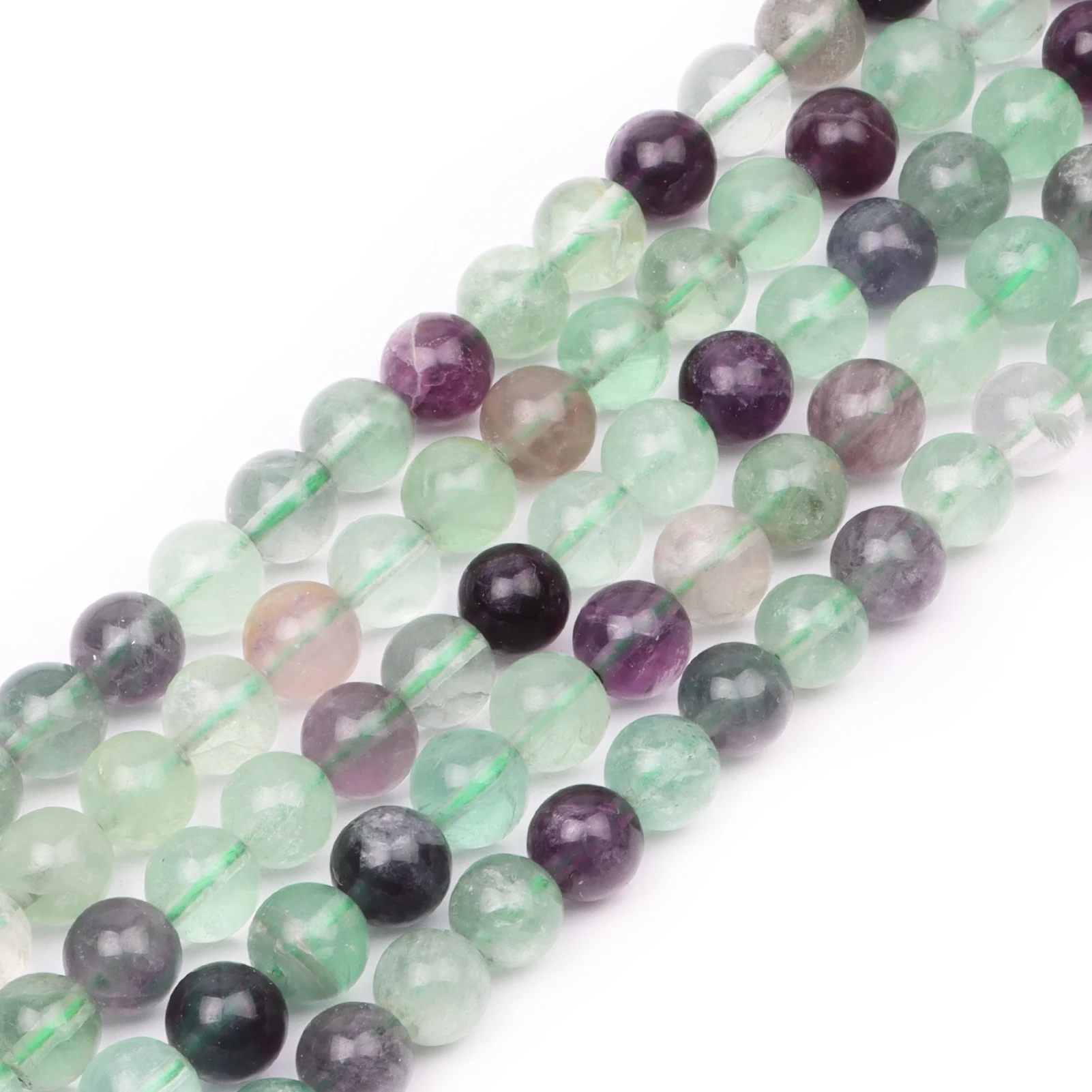 

Natural Round Stone Beads, Natural Gemstone Hole Size 6/8/10mm Crystal Energy Stone Healing Power Green Fluorite Stone Beads