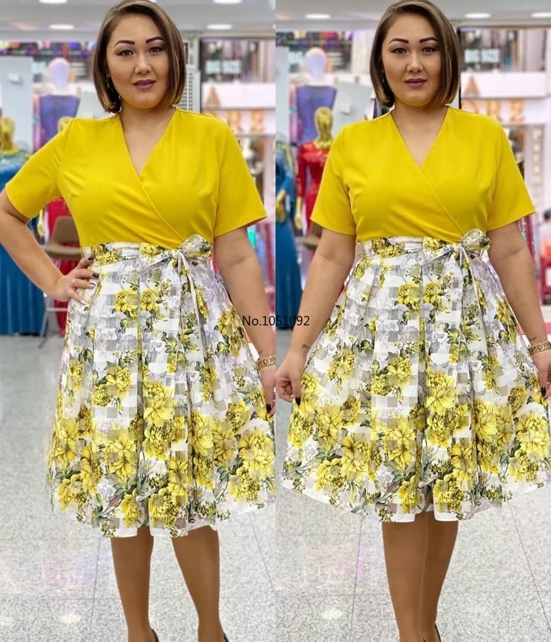 2020 летнее Сексуальное Женское Платье из полиэстера с принтом v образным вырезом