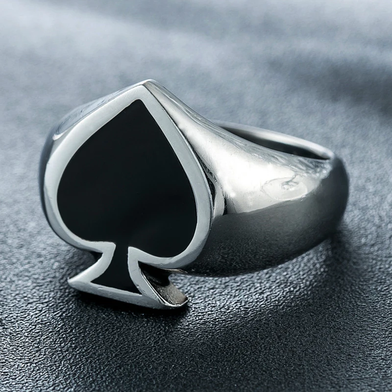 Высококачественное черное кольцо с лопатой Крутое мужское и женское байкерское