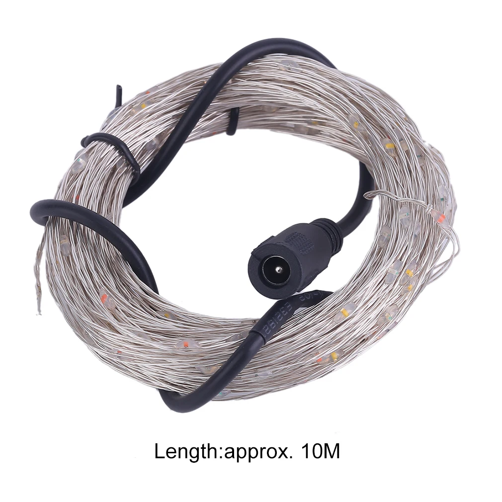 

10M/33FT 100LED Silver Wire String Fairy Light DC 12V For Christmas Wedding Party LED Lights Room Decoration hot