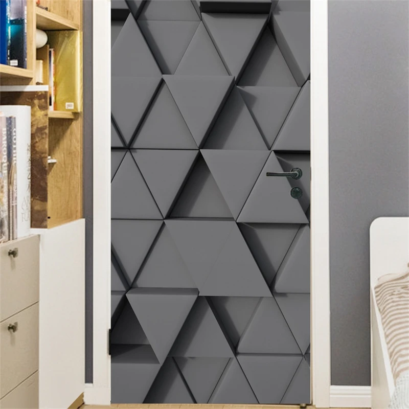 

Scenery Wood Grain Door Sticker Vinyl Adhesive Waterproof Removable Wallpaper Poster Room Decoration Mural Decals adesivo porta