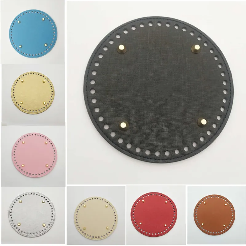 

Round Bottom Knitting Tray DIY Shoulder Bags Handbag Accessories Hardware Parts PU Leather Crochet Bag Bottom 15*15cm