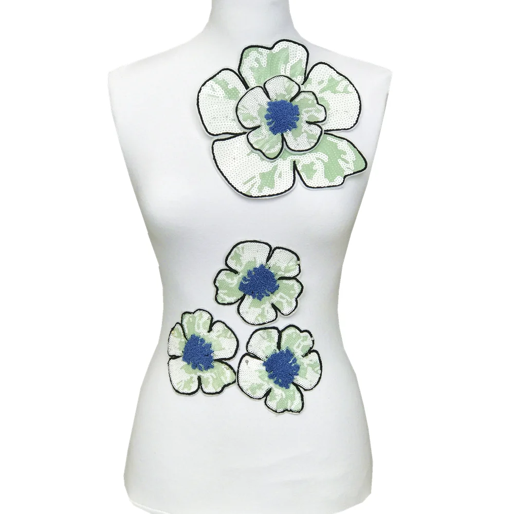 

Beaded Sequin Flower Patch 3d Flowers Applique Sew On Patches For Clothing Jeans Parches Bordados Para La Ropa AC0905