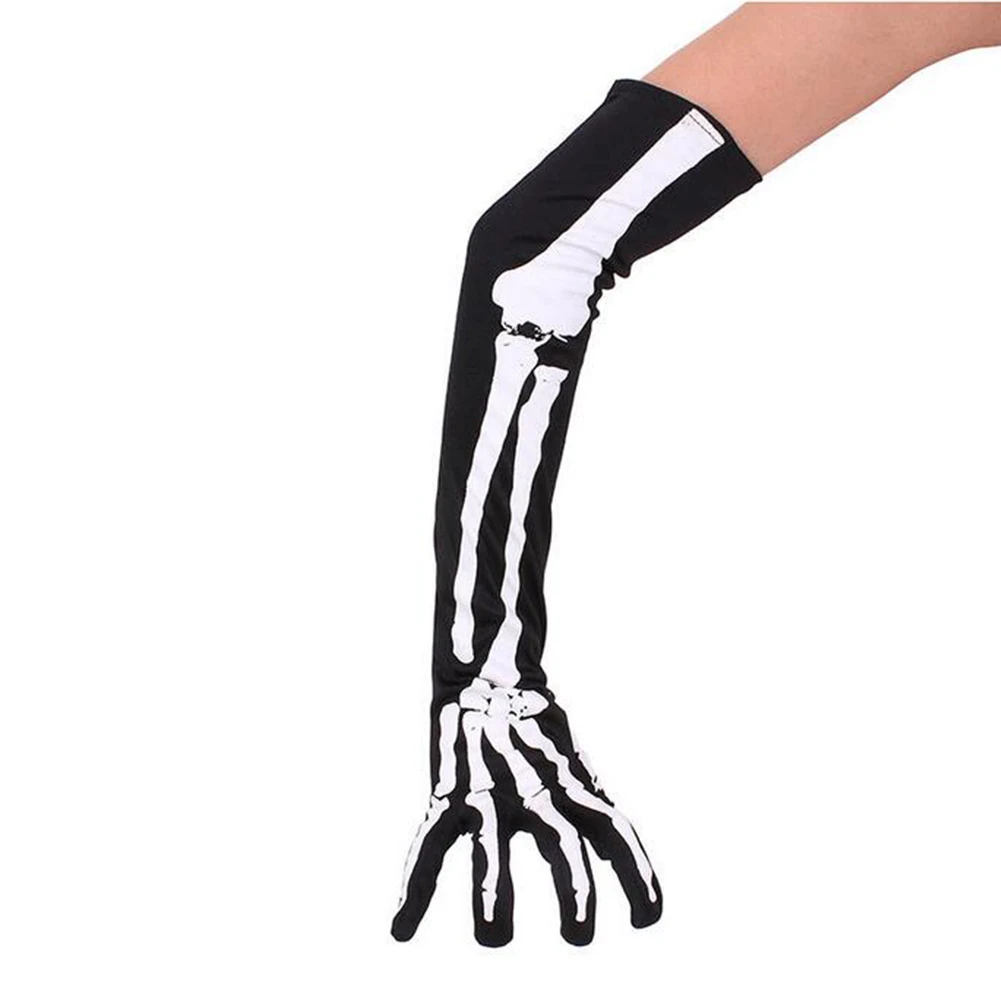 1 пара в виде скелета на Хэллоуин перчатки косплей костюм вечерние длинные руки