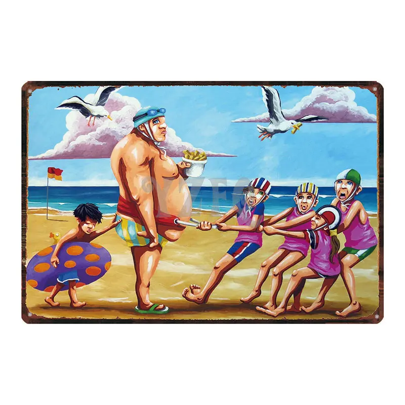 Летняя Пляжная тарелка для серфинга металлические вывески потертый шик