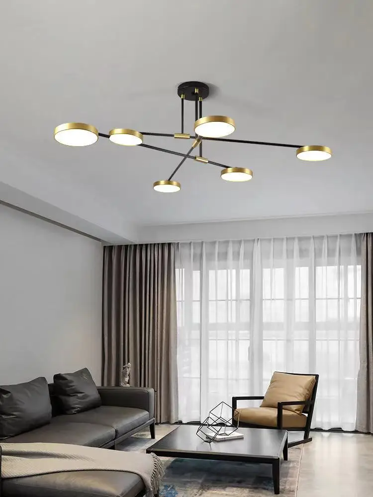 

Nordic light luxury living room lamp creative personality hotel villa restaurant rotating chandeliers