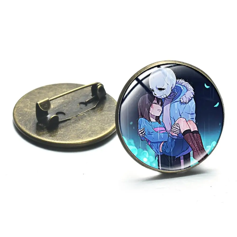 Аниме игра Undertale круглые Броши Санс Папирус фриск мультфильм Забавный узор
