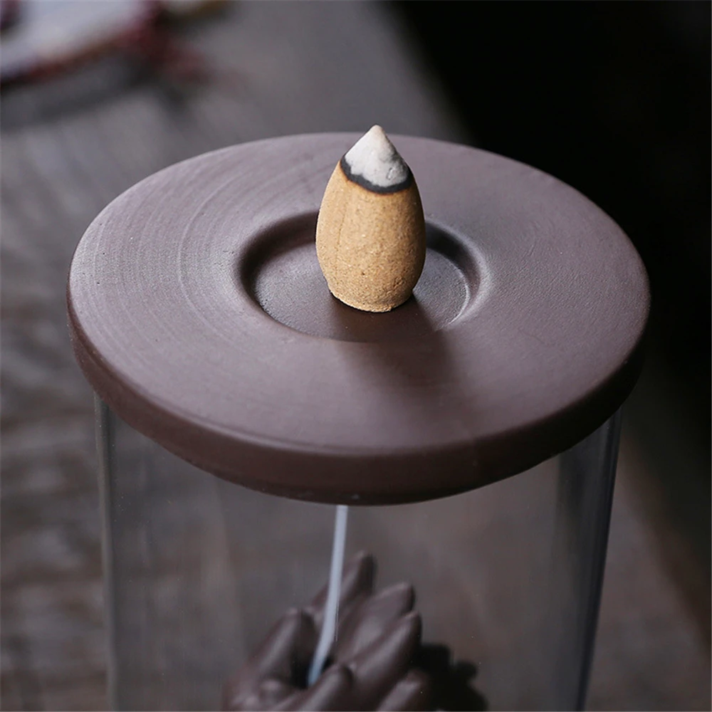 Dragon Head Ceramic Blackflow Incense Burner with 20pcs Incenses Acrylic Classical Zen Creative Wealth Ornaments Home Decoration | Дом и сад